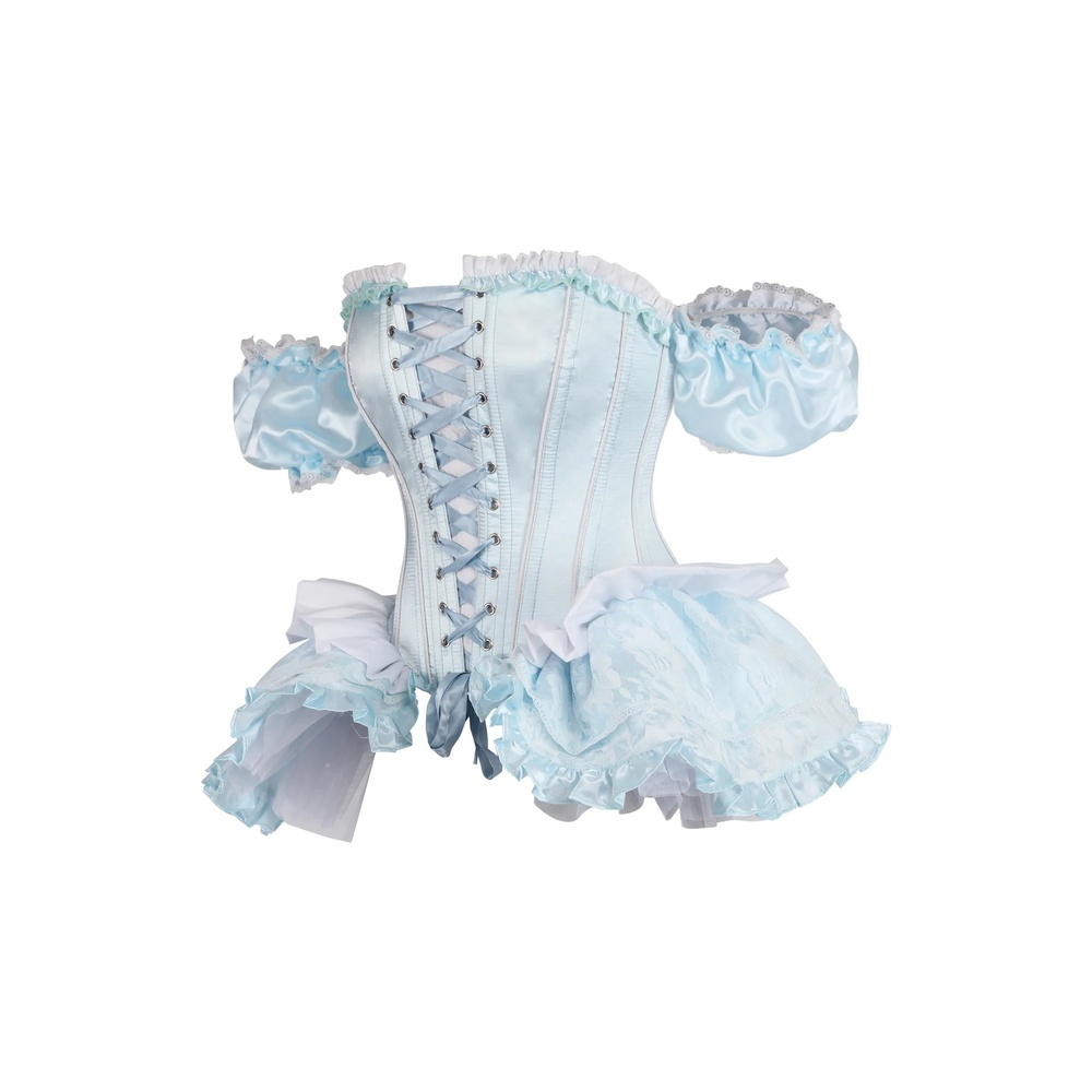 Attitude Corsets - Izumi Cinderella Rococo Overbust korset - Blauw